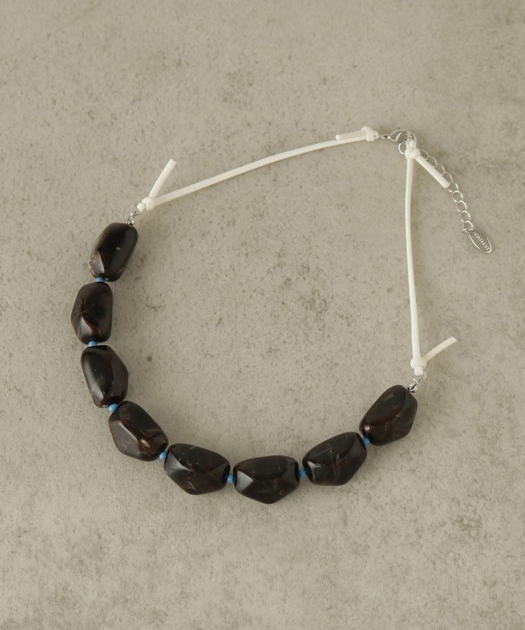 【SALE／33%OFF】GALLEST ストーンライクビーズネックレス ギャレスト アクセサリー・腕時計 ネックレス ブラウン オレンジ