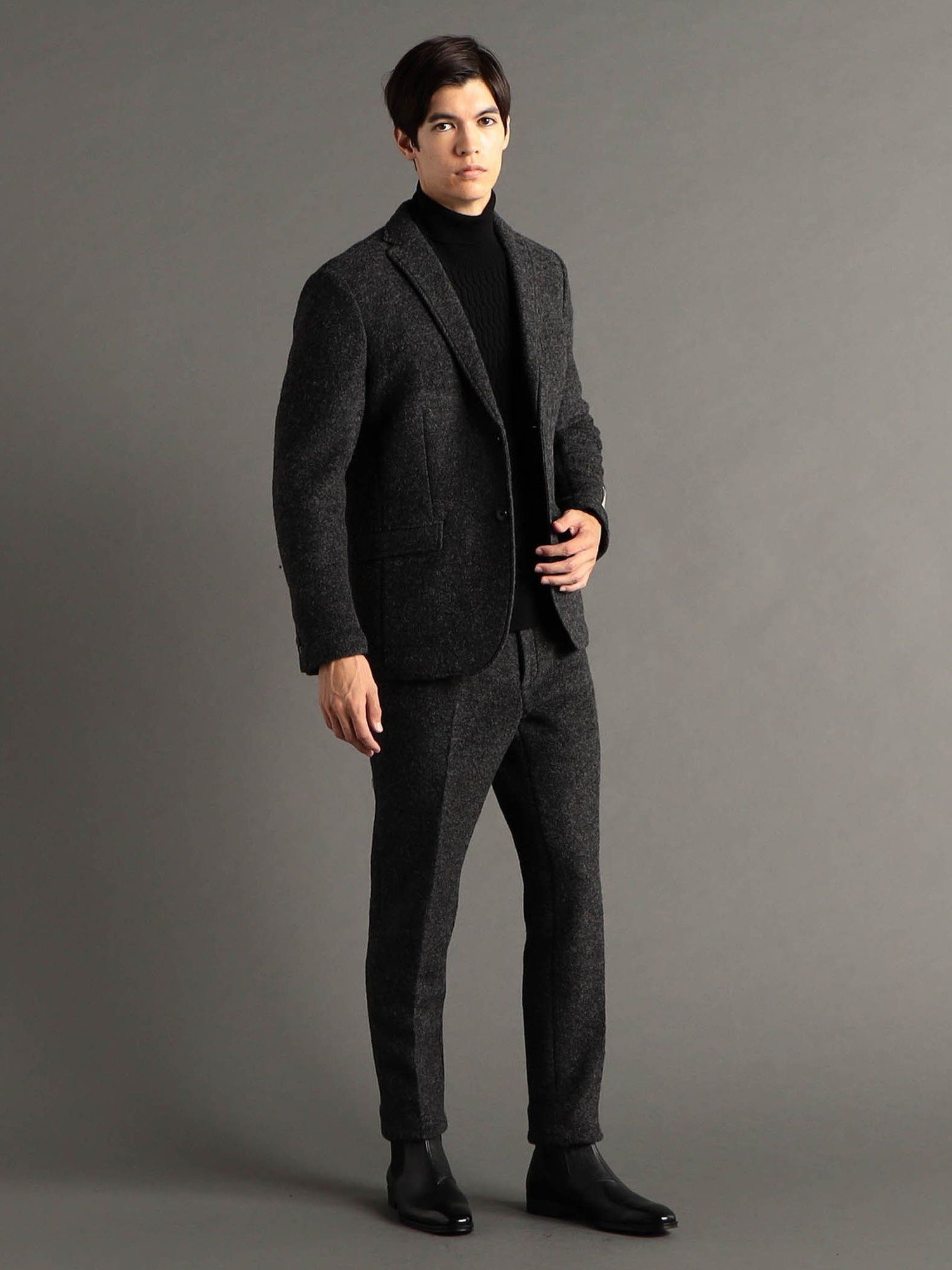 【SALE／40%OFF】MONSIEUR NICOLE ex/tra 【ex/tra】ウールジャージ トラックパンツ ニコル パンツ その他のパンツ ブラック グレー【送料無料】