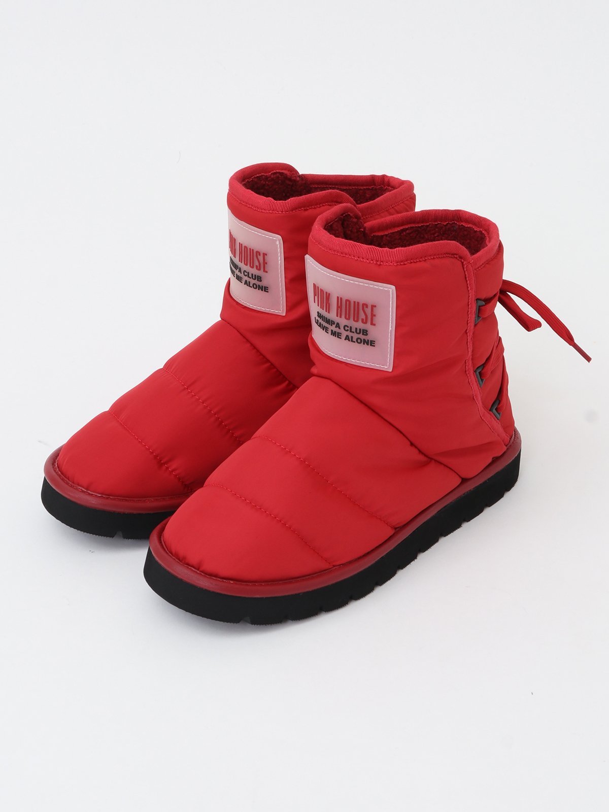 PINK HOUSE ラバーネーム付き中綿ブーツ ピンクハウス シューズ・靴 ブーツ レッド ブラック ホワイト ブルー ブラウン【送料無料】のサムネイル