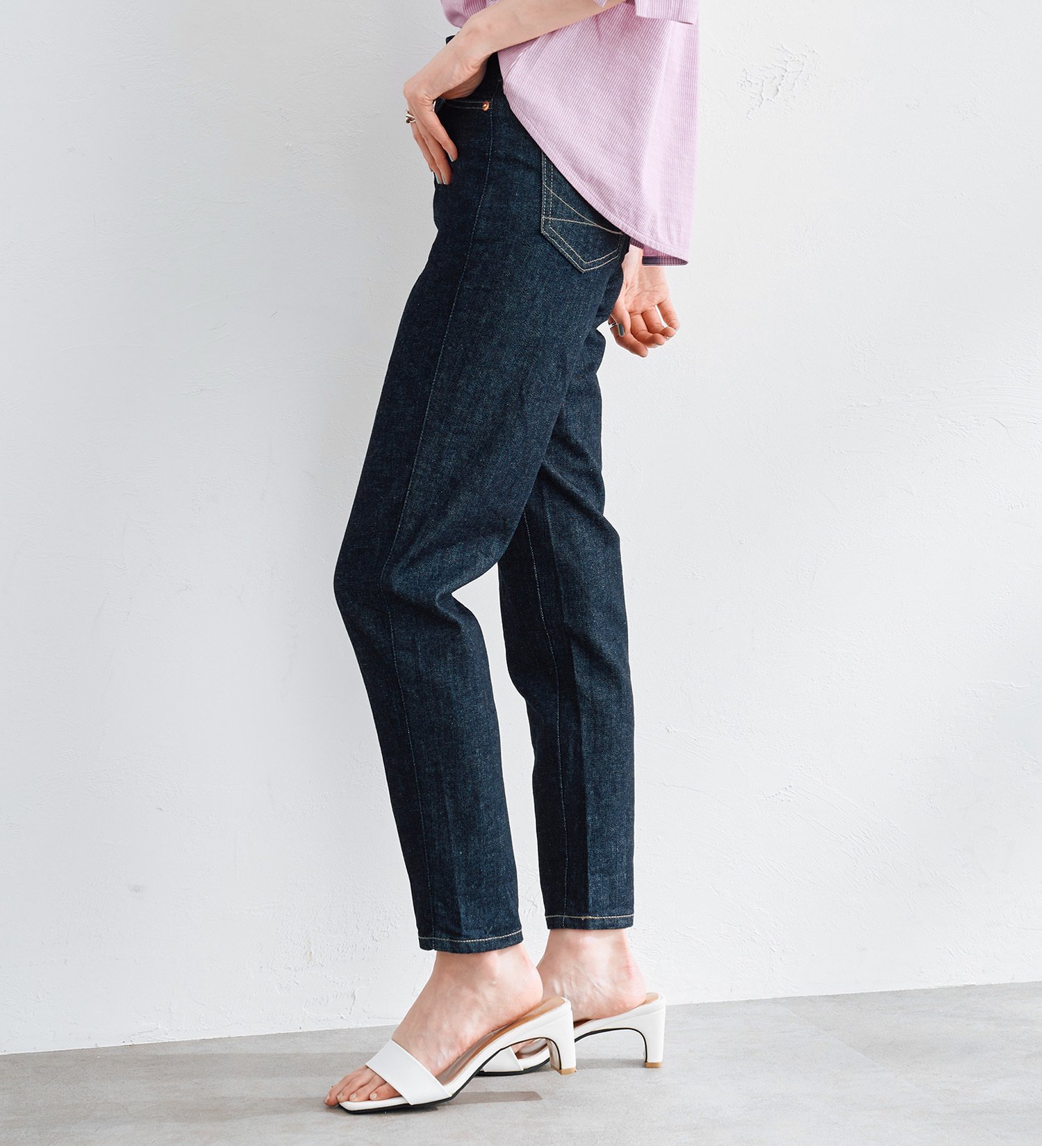 SOMETHING SOMETHING CLAUDIA スリムデニムパンツ エドウインオンラインモール パンツ その他のパンツ ブルー
