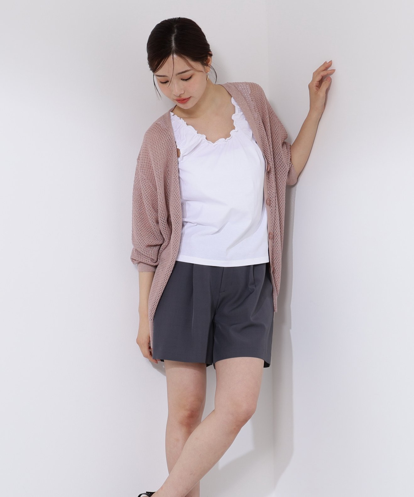 PROPORTION BODY DRESSING ギャザータンク プロポーションボディドレッシング トップス カットソー・Tシャツ グレー ブラック ホワイト