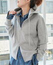 Spick & Span 《追加予約》ストレッチジップフードパーカー スピックアンドスパン トップス パーカー・フーディー グレー【送料無料】