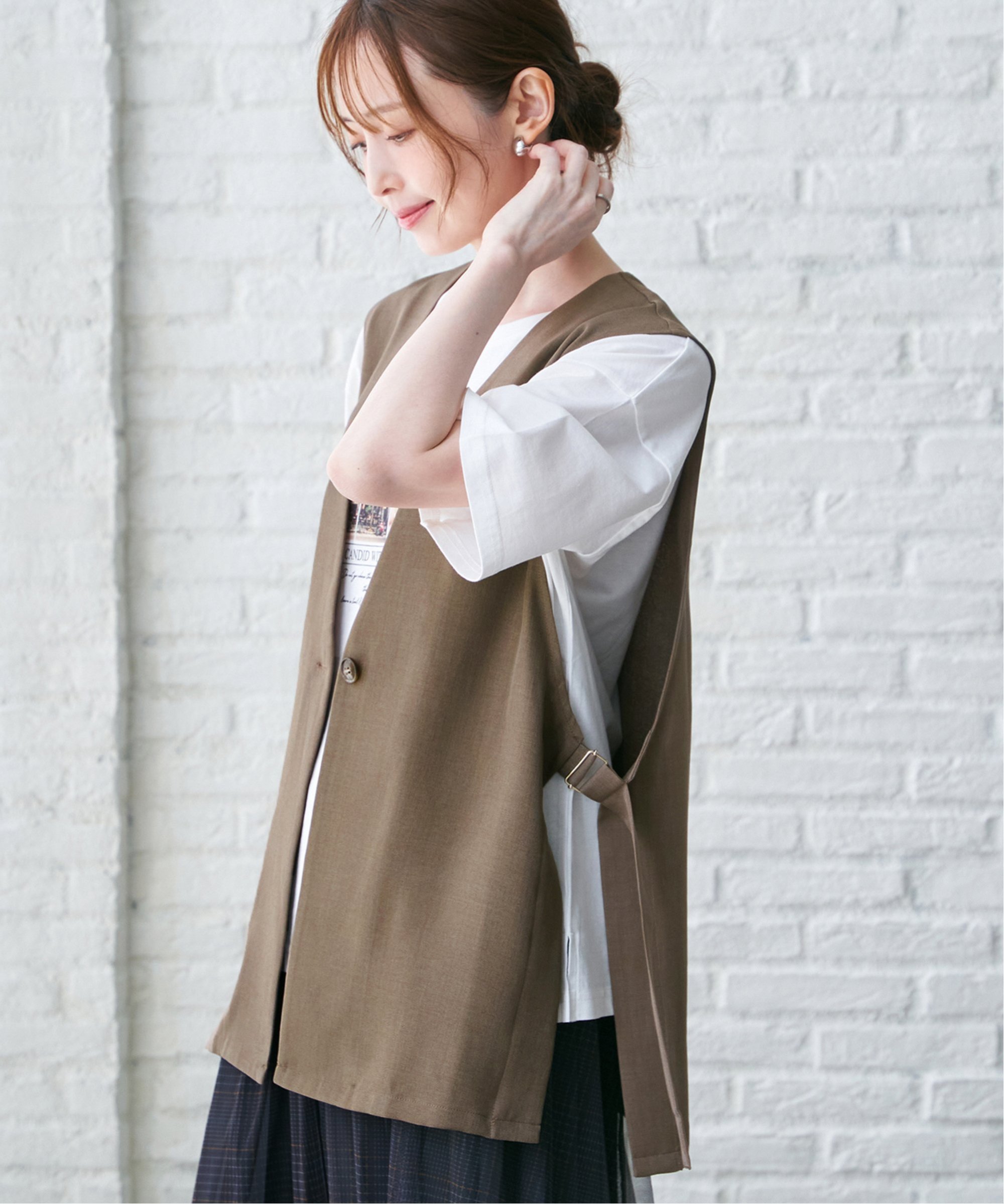 【SALE／20%OFF】ikka ドライタッチサイドスリットジレ イッカ ジャケット・アウタ...