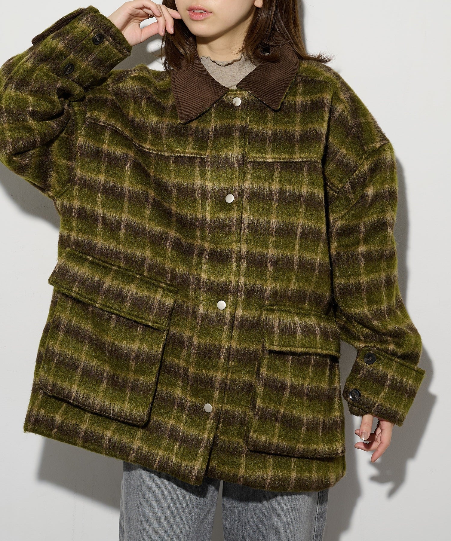 【SALE／40%OFF】MAISON BREEZE reveur MAISON BREEZE reveur/チェックシャギー ミドルカバーオール DTK セットアップセブン ジャケット・アウター カバーオール・ワークジャケット ブラック【送料無料】