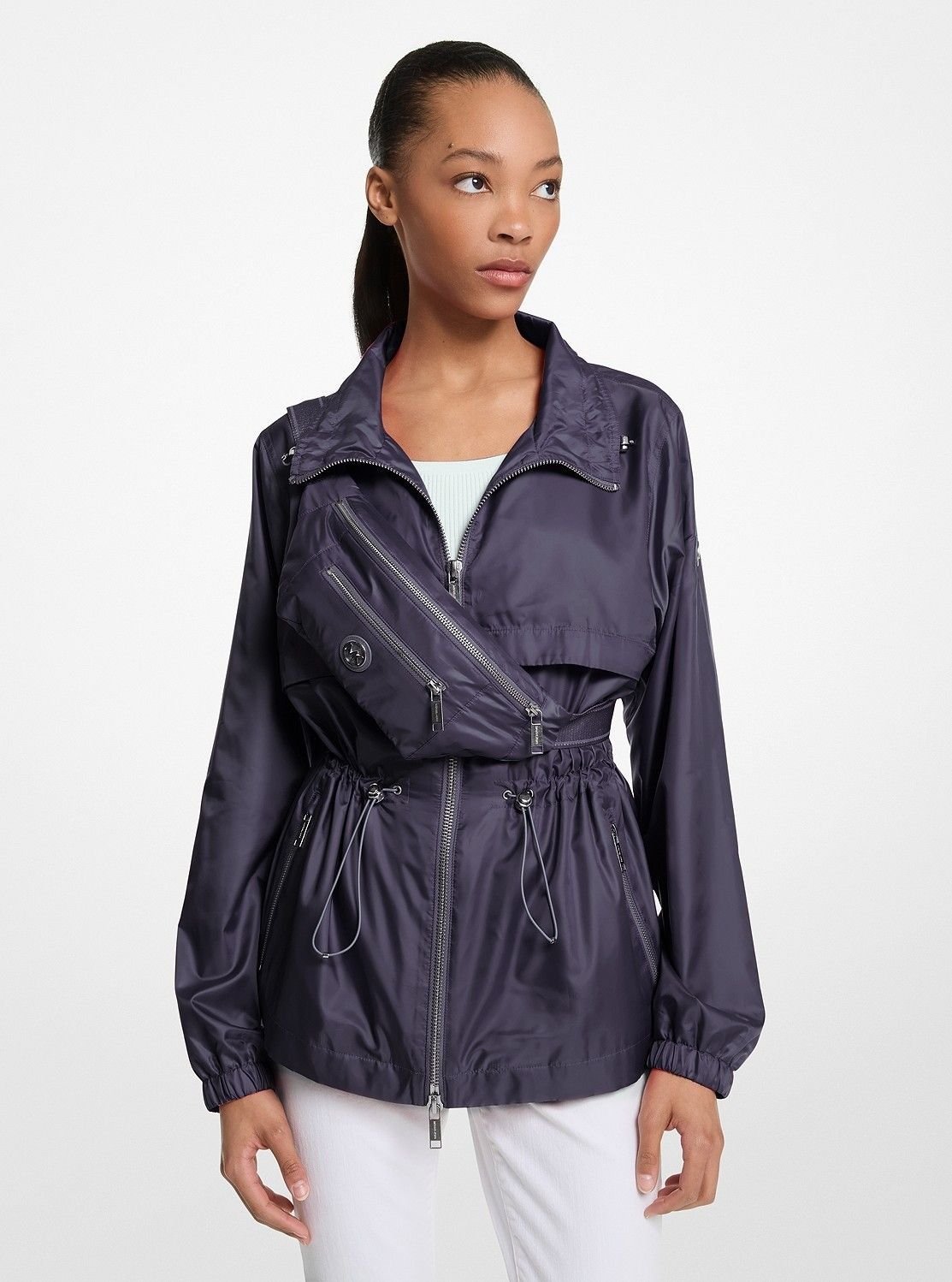 【SALE／65%OFF】MICHAEL KORS 2in1 パッカブル シーレ アノラック & スリング パック マイケルコース マイケル・コース ジャケット・アウター マウンテンパーカー ブルー【送料無料】