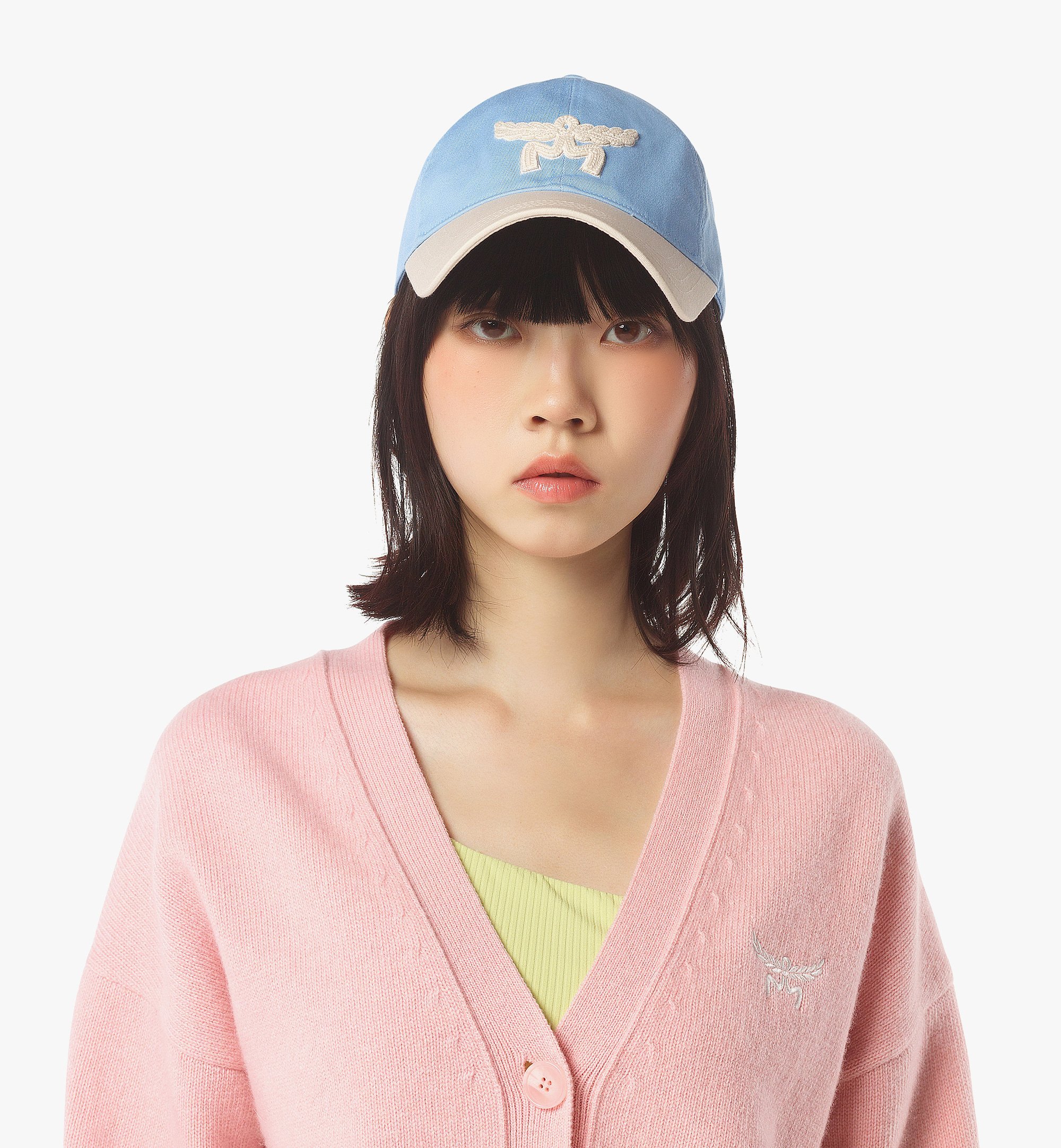 MCM エッセンシャル ロゴキャップ - コットンツイル エムシーエム 帽子 キャップ ブルー【送料無料】