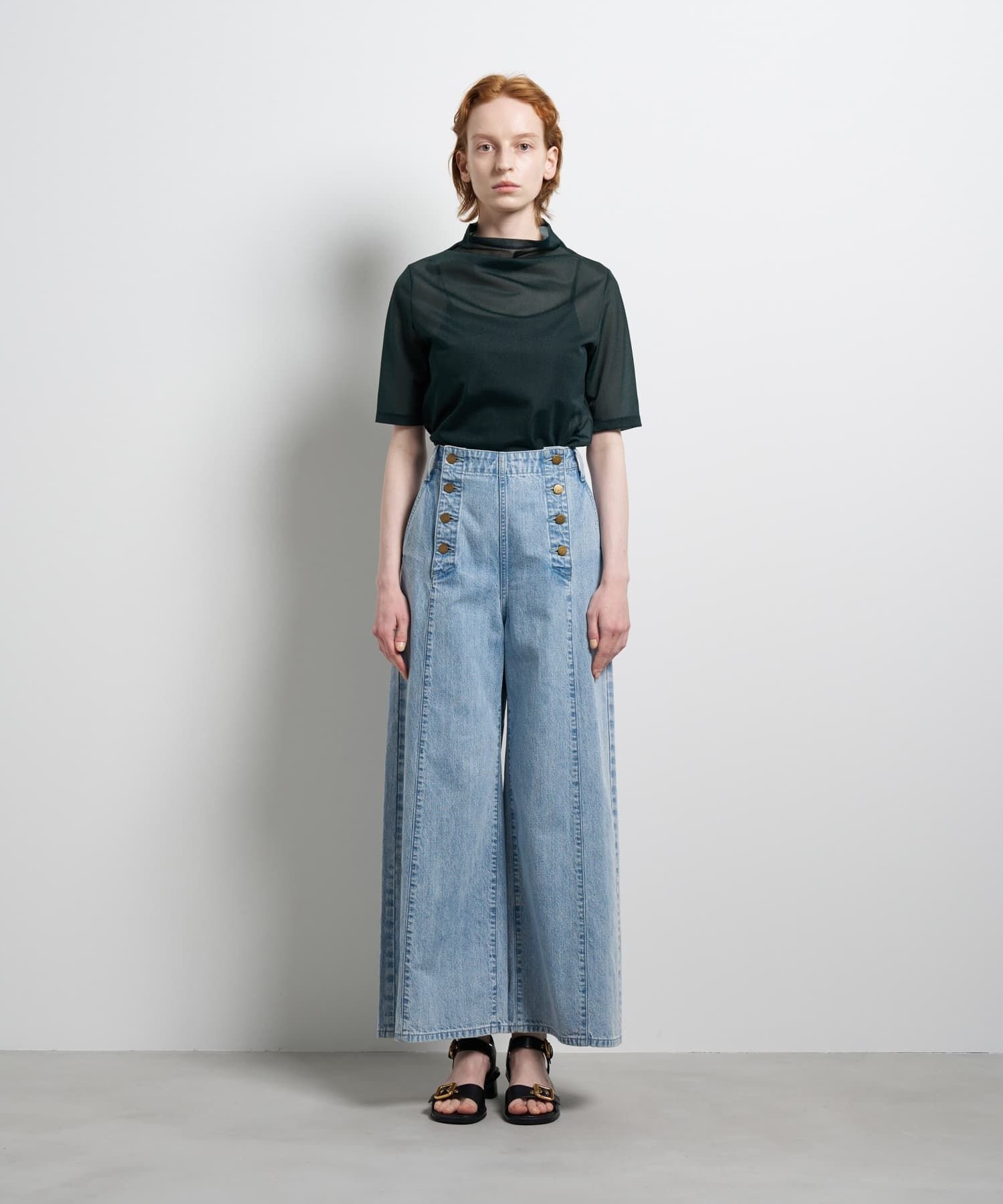 Lee×LANVIN en Bleuデニムマリンパンツ ランバンオンブルー パンツ その他のパンツ ブルー ネイビー