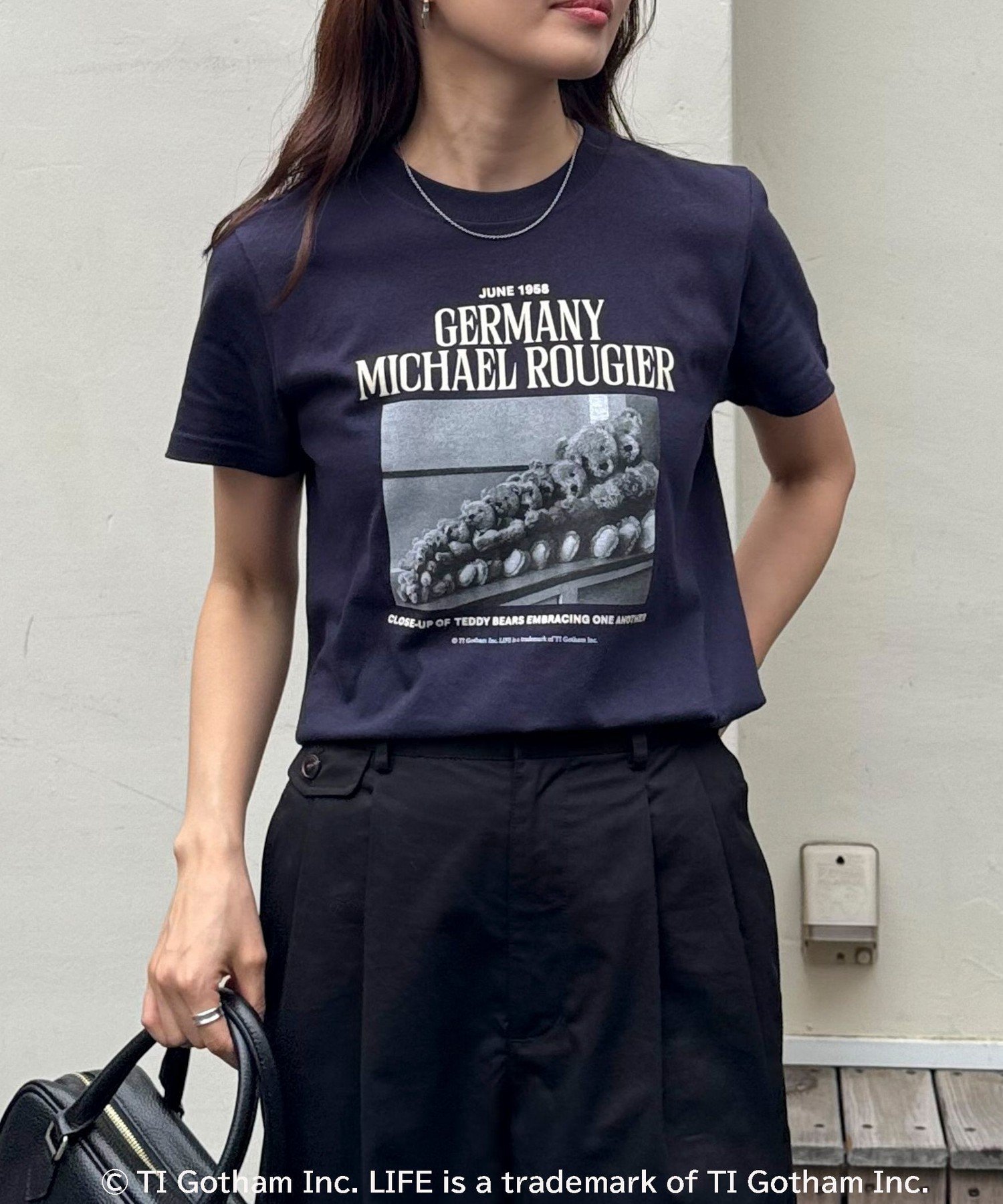 【haru × GOOD ROCK SPEED】PhotoロゴコンパクトTシャツ フレディ アンド グロスター トップス カットソー・Tシャツ ホワイト ネイビー