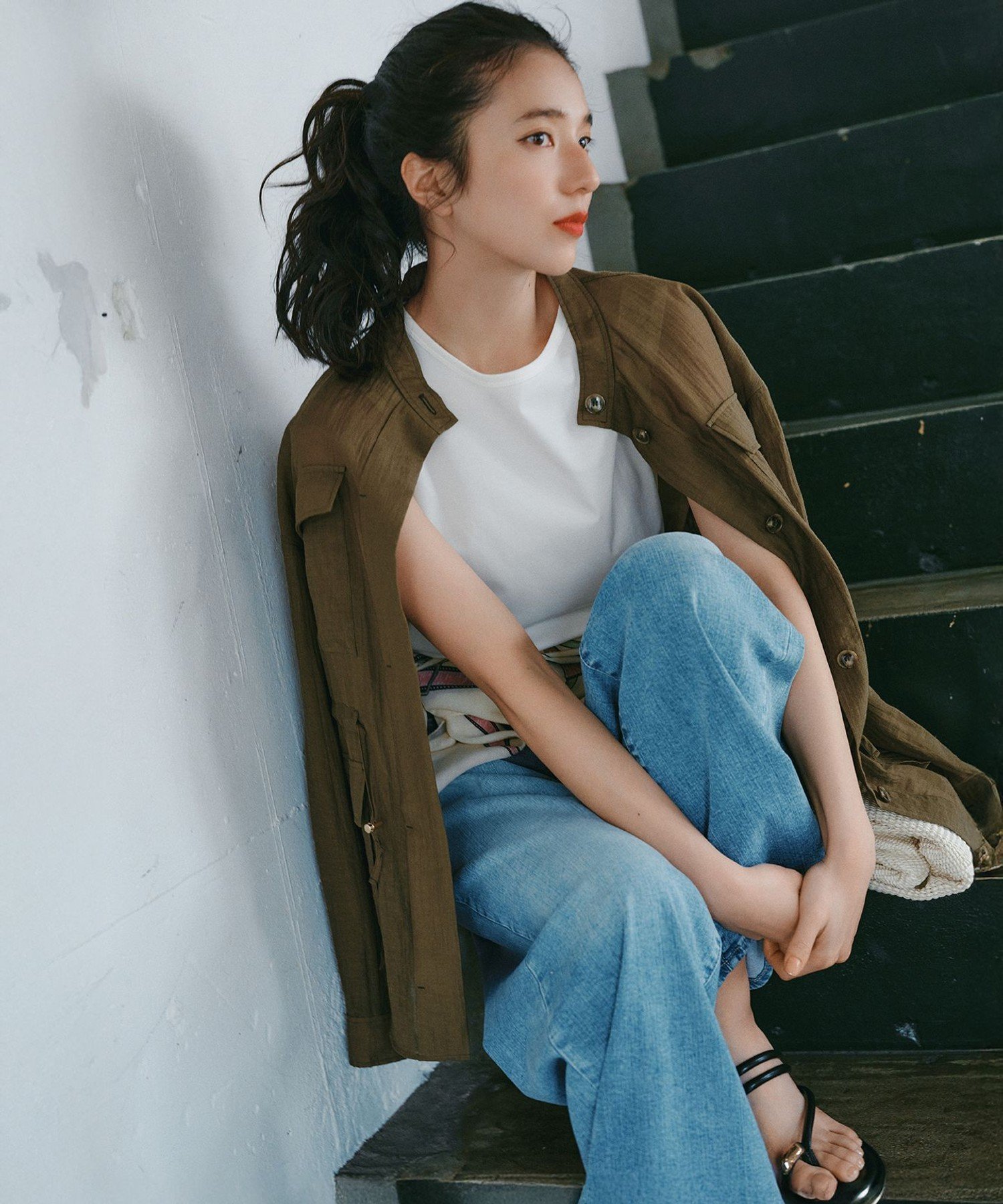 23区 L 【新色追加/洗える】コットンベアジャージー ノースリーブ Tシャツ ニジュウサンク トップス カットソー・Tシャツ ホワイト ブラック