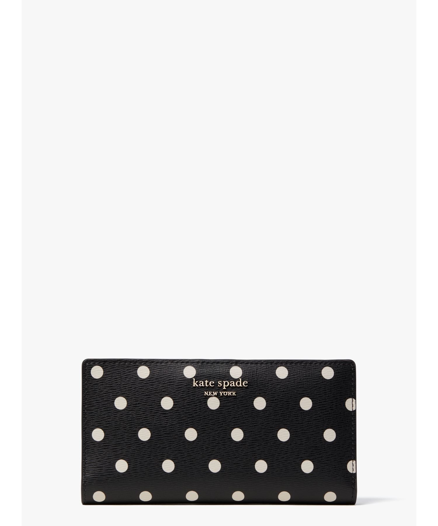 【SALE／70%OFF】kate spade new york スペンサー カバナ ドット スリム バイフォールド ウォレット ケイトスペードニューヨーク 財布・ポーチ・ケース 財布 ブラック【送料無料】のサムネイル