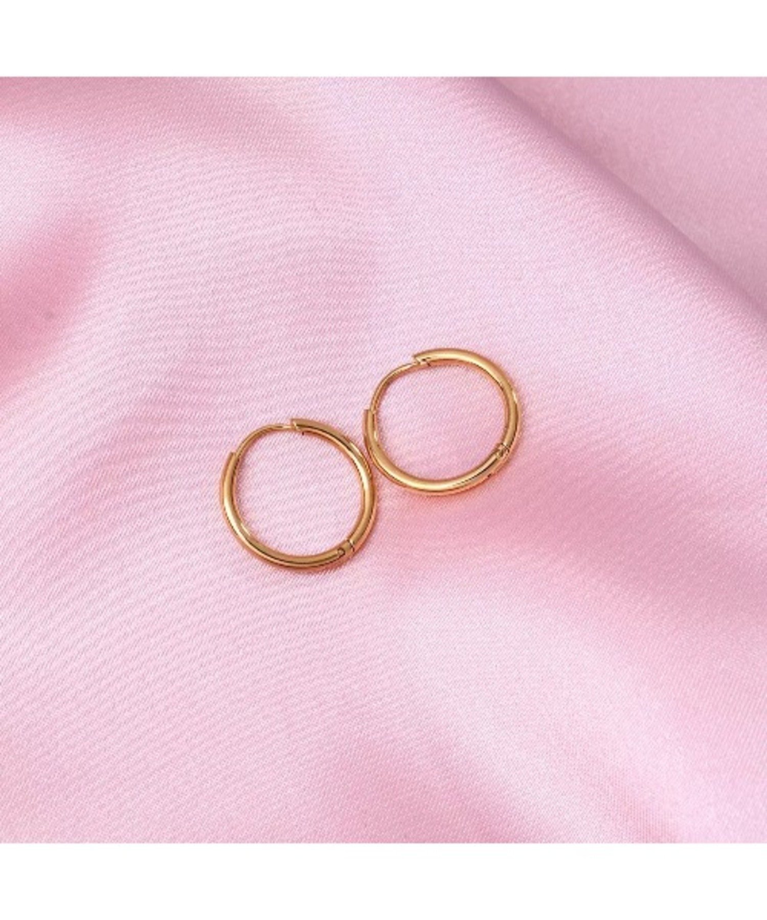 Chikashitsu + 【Chikashitsu +】simple pierce サークルピアス フープピアス シンプルピアス ネバーマインドザエックスユー／チカシツプラス アクセサリー・腕時計 ピアス ブラック ゴールド シルバー