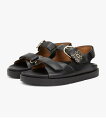 【SALE/40%OFF】TOMMY HILFIGER レザースポーティサンダル トミーヒルフィガー シューズ・靴 サンダル ブラック【送料無料】