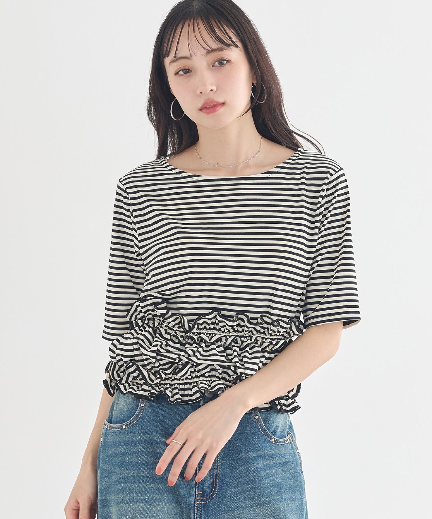 SET2点マルチウェイバンドゥ+プルオーバー アースミュージック&エコロジー トップス カットソー・Tシャツ ベージュ ブルー ブラック