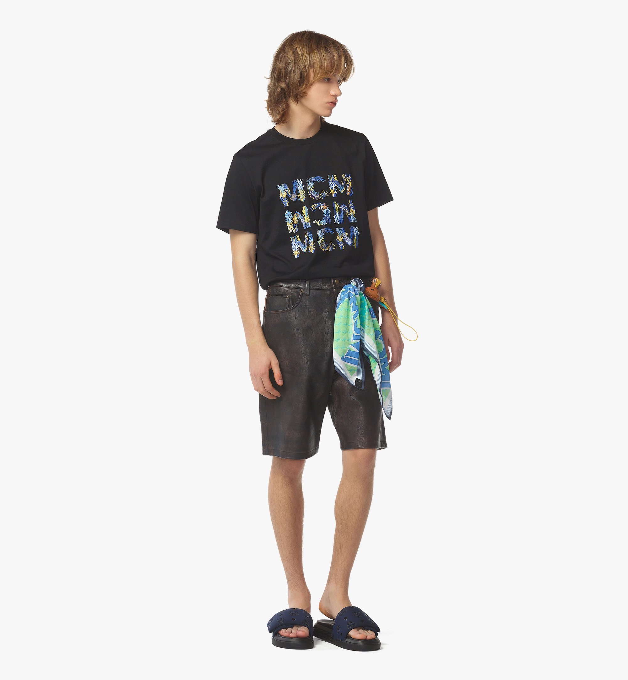 MCM アクアティック ロゴ Tシャツ - オーガニックコットン エムシーエム トップス カットソー・Tシャツ ブラック【送料無料】