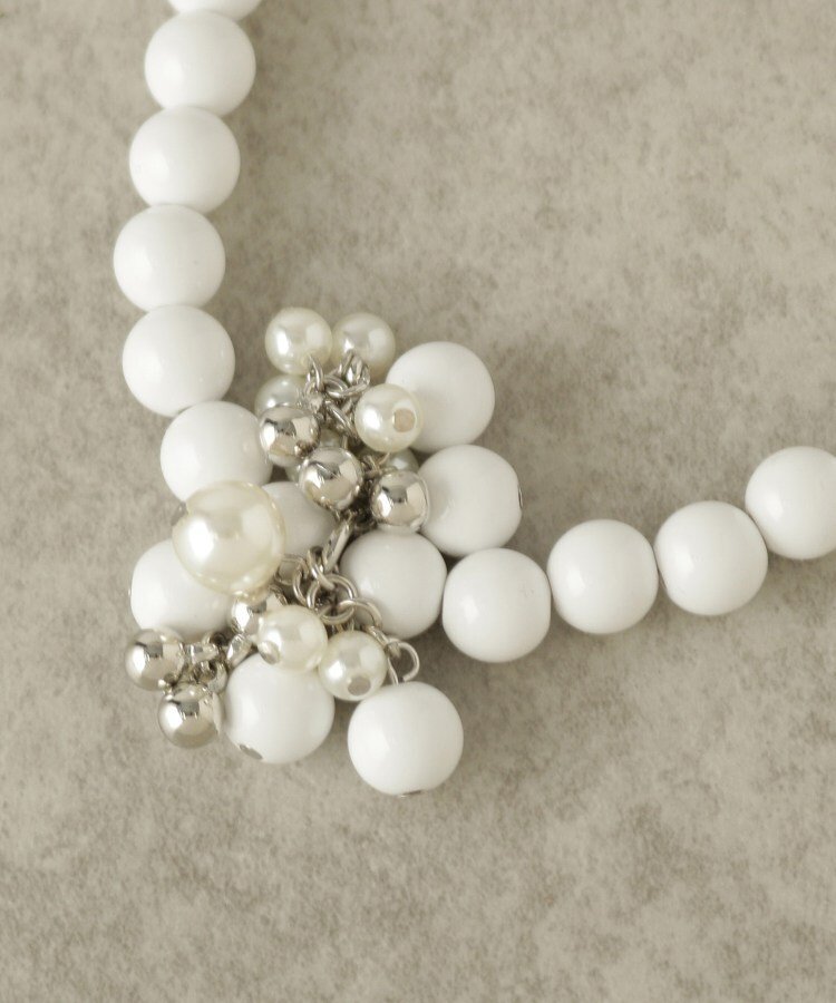 【SALE／30%OFF】GALLEST ボリュームビーズネックレス ギャレスト アクセサリー・腕時計 ネックレス ホワイト グリーン