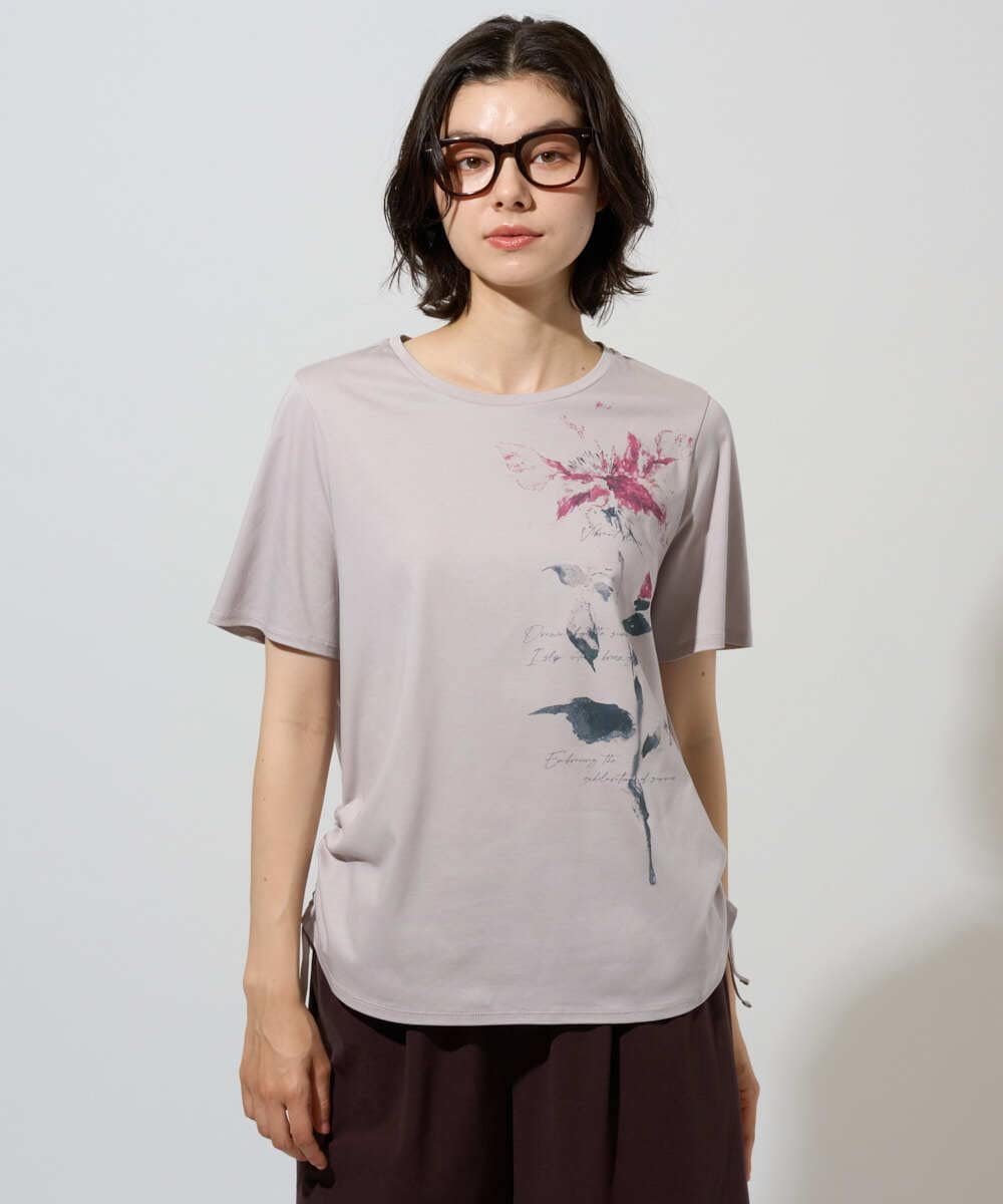 Lサイズ 【大きいサイズ/2WAY】アートプリントTシャツ クリスチャン・オジャール エルサイズ トップス カットソー・Tシャツ ホワイト