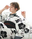 【SALE/29%OFF】utatane utatane/(W)高級変わり織り浴衣3点セット レトロ黒のモダン梅 ウタタネ 着物・浴衣・和装小物 浴衣 ベージュ...