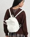 【SALE/22%OFF】PINK-latte もこもこくまフェイクファーリュック ピンク ラテ バッグ リュック・バックパック パープル ブラウン ホワイト(4)