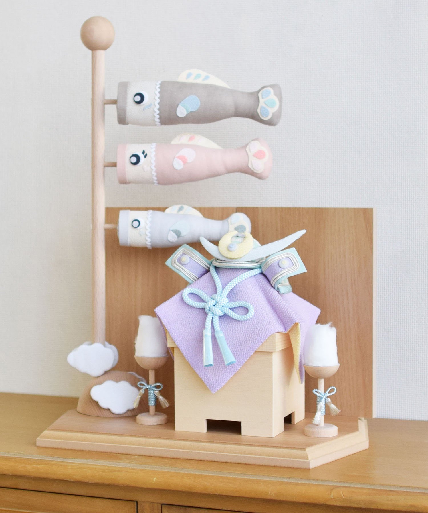 utatane 五月人形 コンパクト 兜飾り・鯉のぼり・三宝・屏風・松明・敷板セット ウタタネ インテリア・生活雑貨 その他のインテリア・生活雑貨 パープル【送...