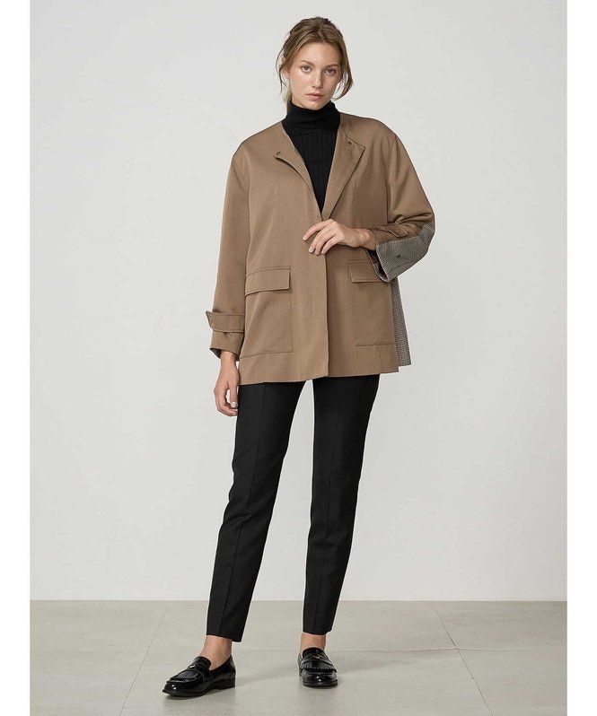 【SALE／30%OFF】Aquascutum WOMEN クラブチェックコンビ ジャケット アクアスキュータム ジャケット・アウター テーラードジャケット・ブレザー ブラウン【送料無料】