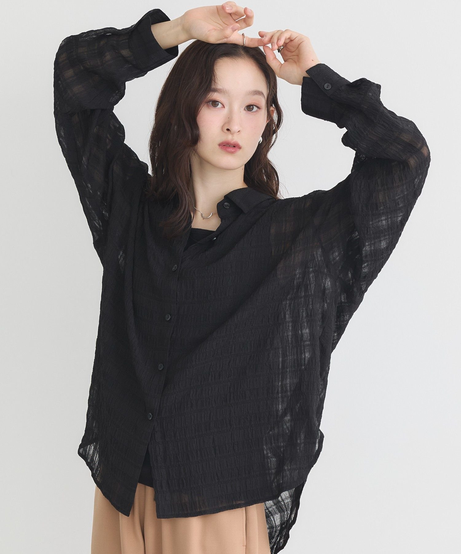 【SALE／30%OFF】earth music&ecology シャドーチェックシャツ アースミュ...