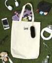 Lee ワンポイント ロゴ刺繍 推し活 キャンバス トートバッグ しっぽキーホルダー付 サロンハミュー バッグ トートバッグ ホワイト【送料無料】
