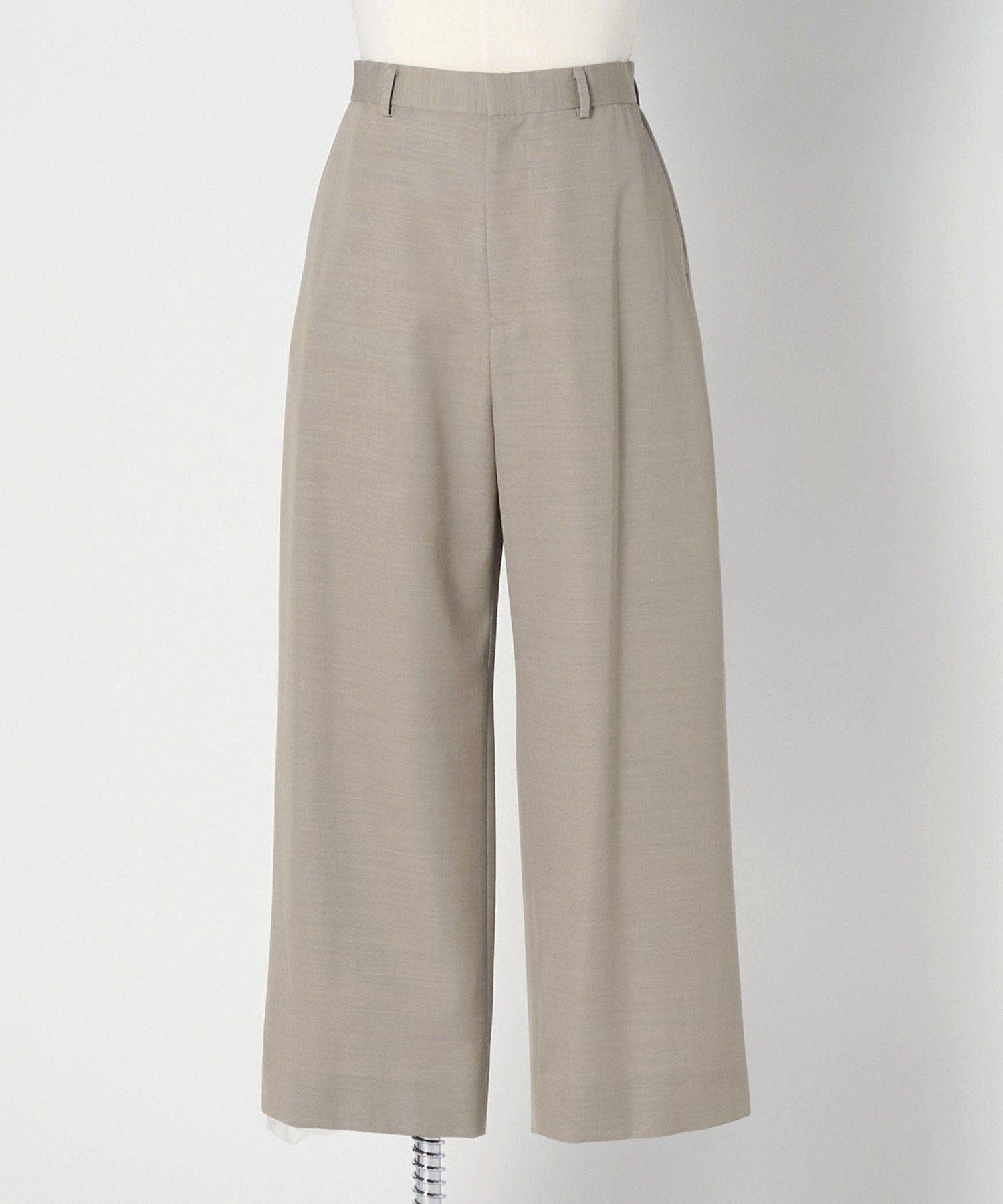 ＜LOEFF＞ギャバジン ワイド パンツ MENS ユナイテッドアローズ パンツ スラックス・ドレスパンツ ホワイト グレー