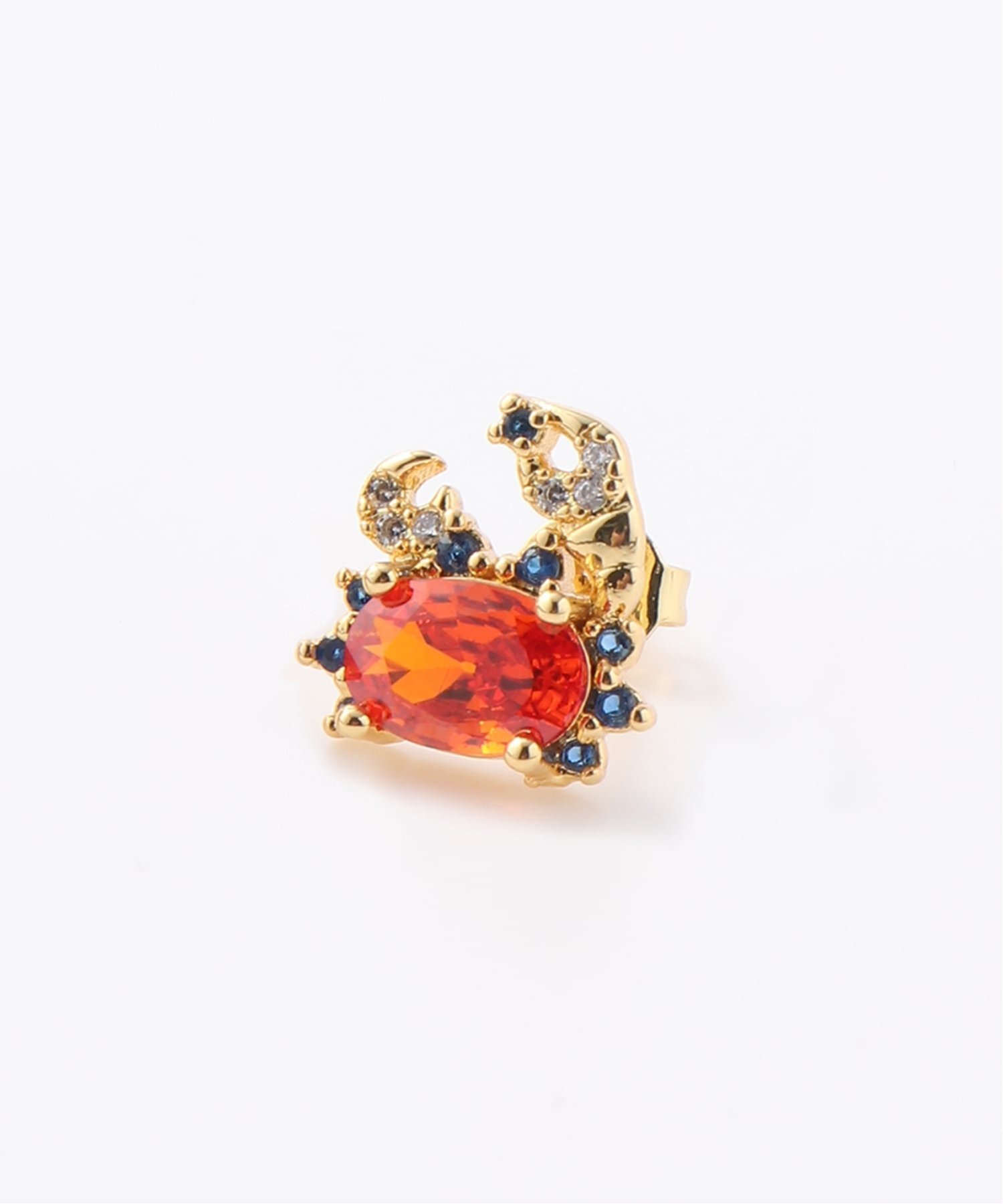 Coo+i/(W)カニピアス スレンダー アクセサリー・腕時計 ピアス レッド