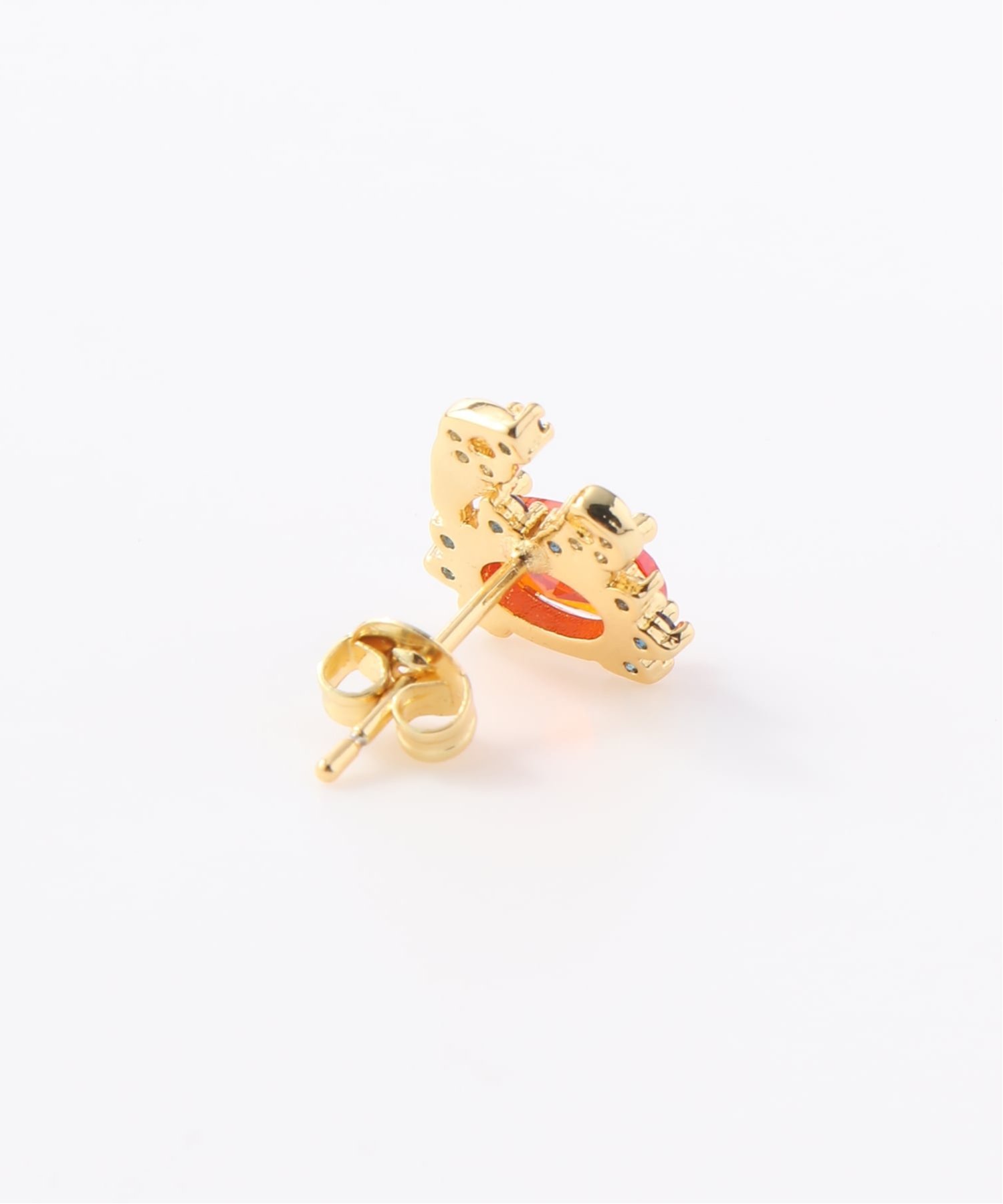 Coo+i/(W)カニピアス スレンダー アクセサリー・腕時計 ピアス レッド