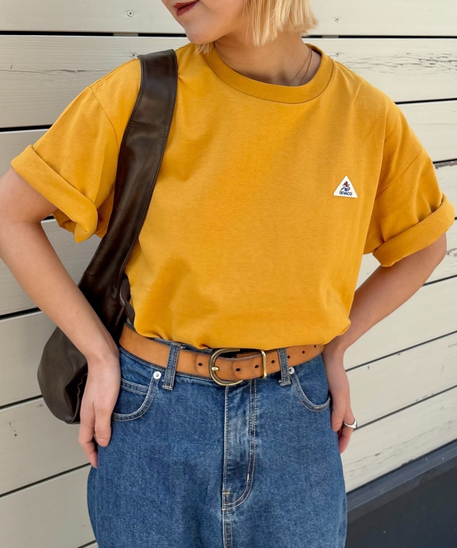 【GEVACO/ゲバコ】汗染み防止抗菌防臭ワンポイントワッペンTEE チャオパニックティピー トップス カットソー・Tシャツ ブラック ホワイト イエロー グリーン グレー ブラウン