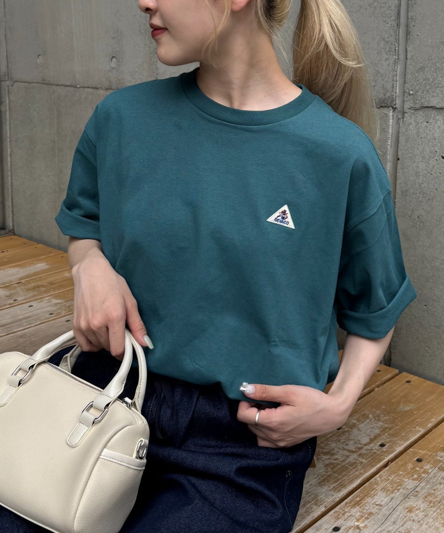 【GEVACO/ゲバコ】汗染み防止抗菌防臭ワンポイントワッペンTEE チャオパニックティピー トップス カットソー・Tシャツ ブラック ホワイト イエロー グリーン グレー ブラウン