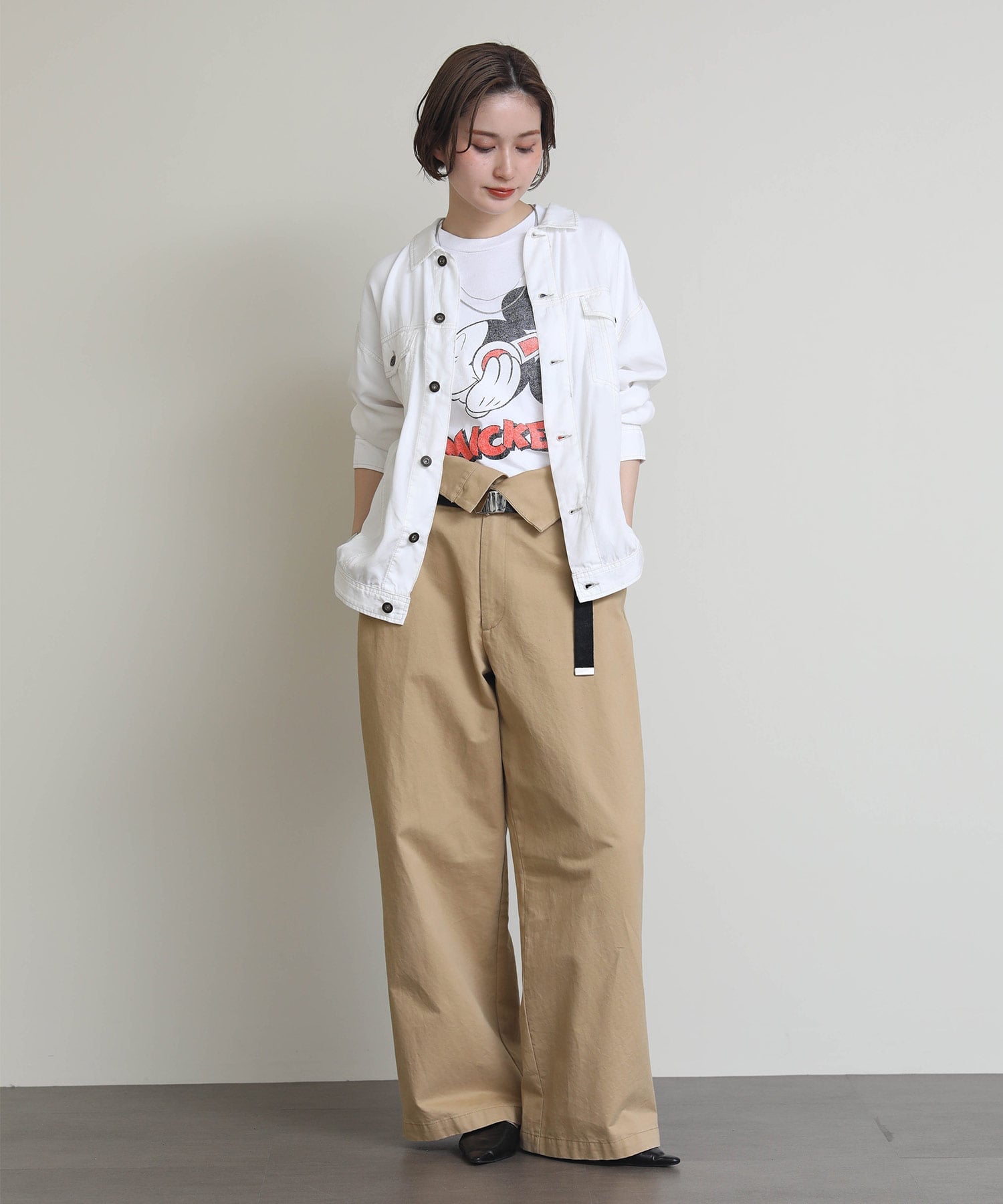 Gready Brilliant/(W)MickeyTEE グレディブリリアン トップス カットソー・Tシャツ ホワイト