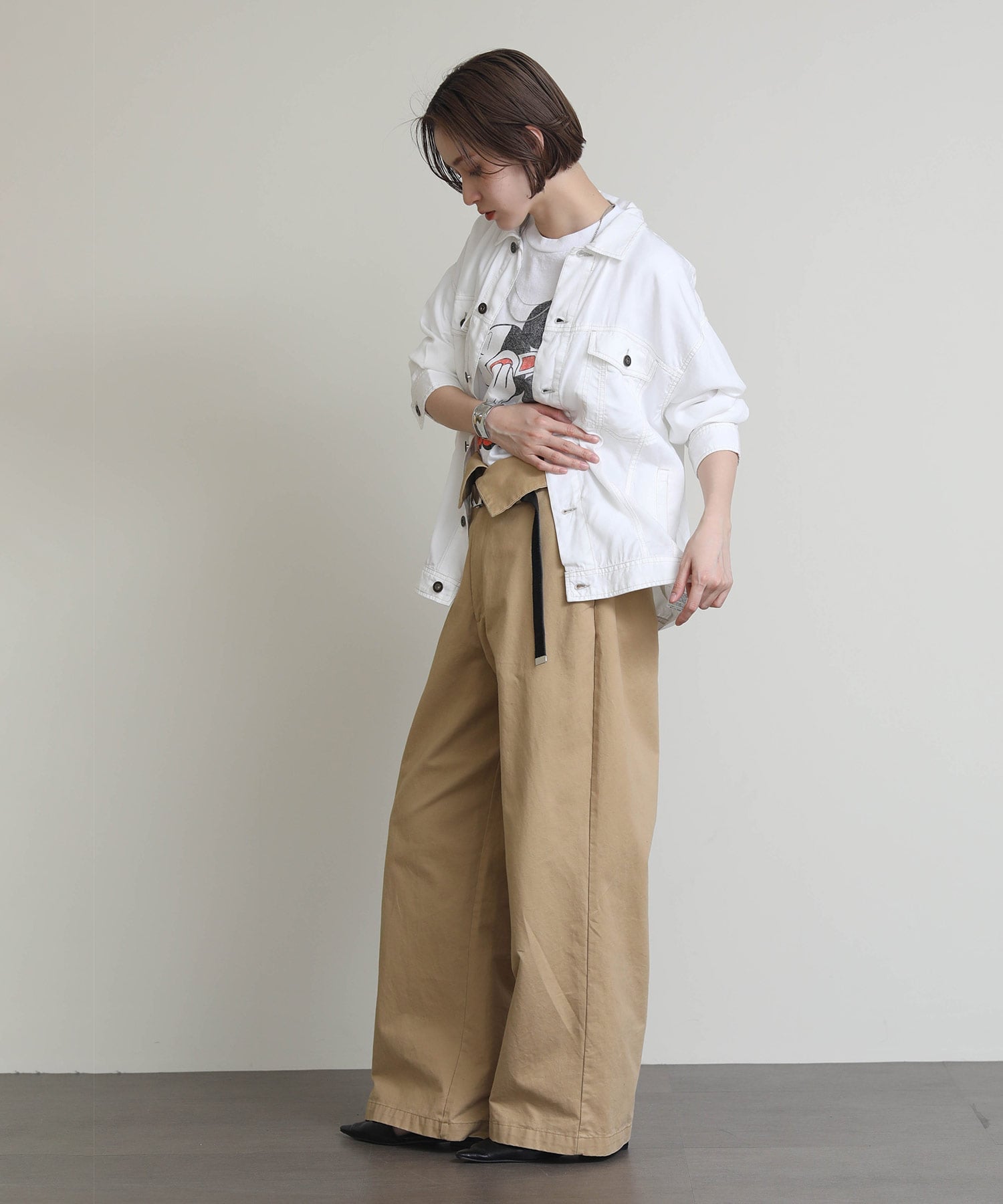 Gready Brilliant/(W)MickeyTEE グレディブリリアン トップス カットソー・Tシャツ ホワイト