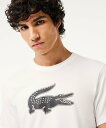 ラコステ 服 メンズ 【SALE／12%OFF】LACOSTE コットンブレンドウルトラドライロゴプリントTシャツ ラコステ トップス カットソー・Tシャツ ホワイト ネイビー グリーン ブラック ブルー オレンジ【送料無料】