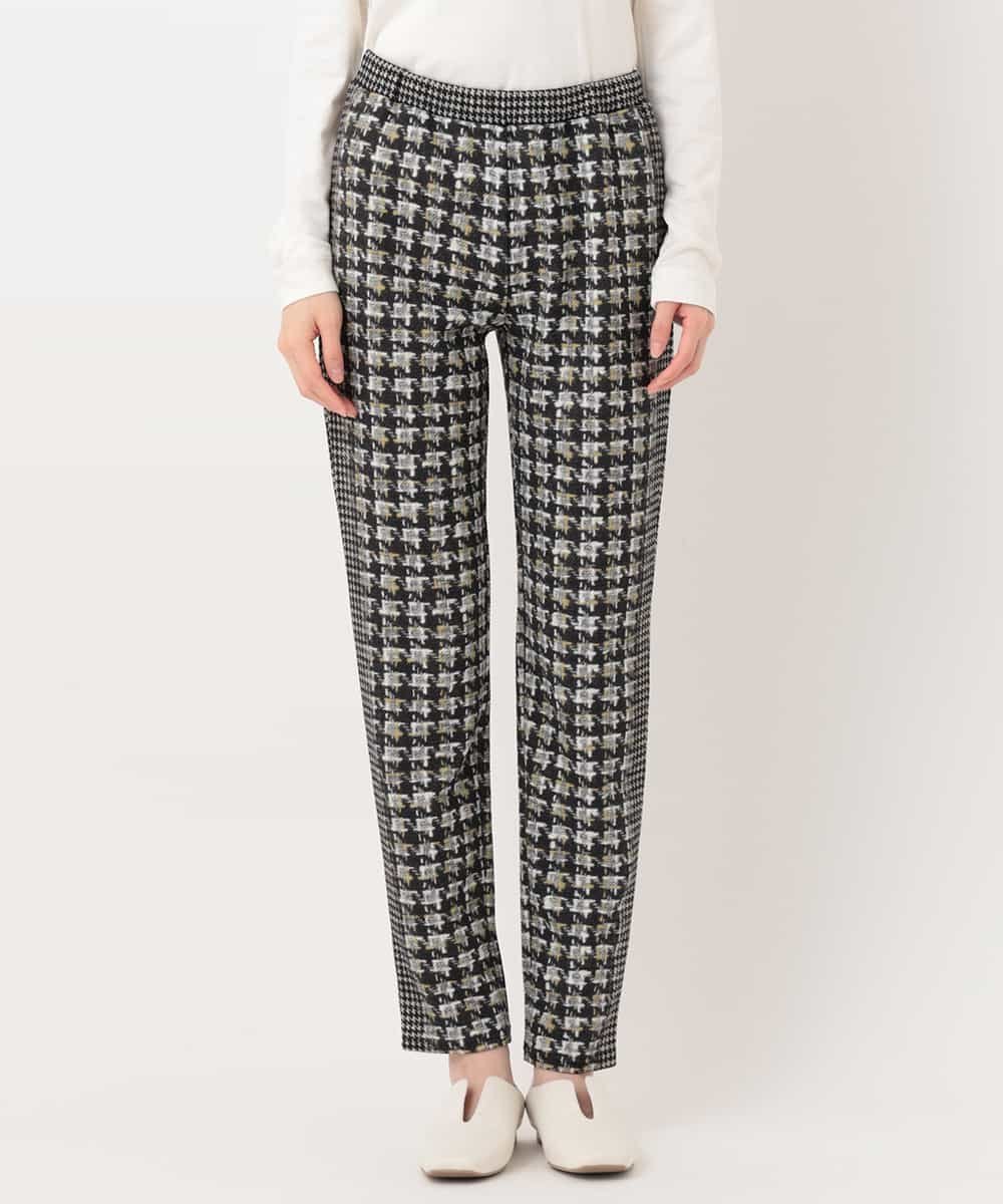 【SALE／50%OFF】HIROKO BIS 千鳥格子プリントパンツ ヒロコ ビス パンツ その他のパンツ ブラック【送料無料】