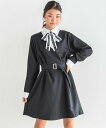 ZIDDY リボンタイ付きワンピ-ス(130~160cm) ベベ オンライン ストア ワンピース・ドレス ワンピース ブラック【送料無料】