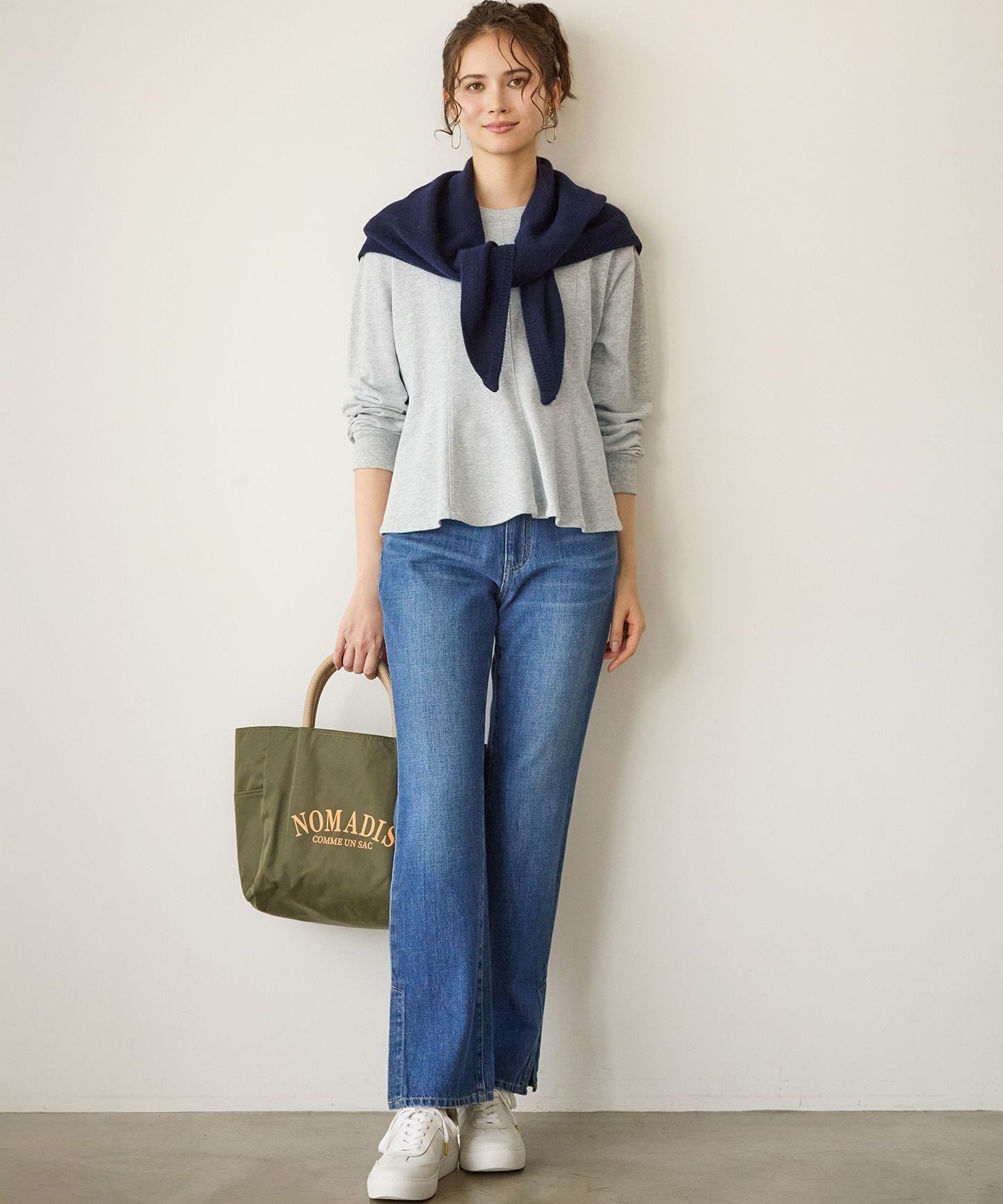 23区 S 【SLOW/一部店舗限定】スリット ストレート デニム ニジュウサンク パンツ ジーンズ・デニムパンツ ブルー グレー
