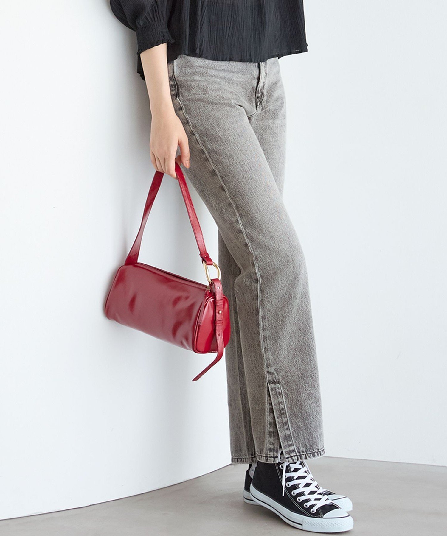 23区 S 【SLOW/一部店舗限定】スリット ストレート デニム ニジュウサンク パンツ ジーンズ・デニムパンツ ブルー グレー