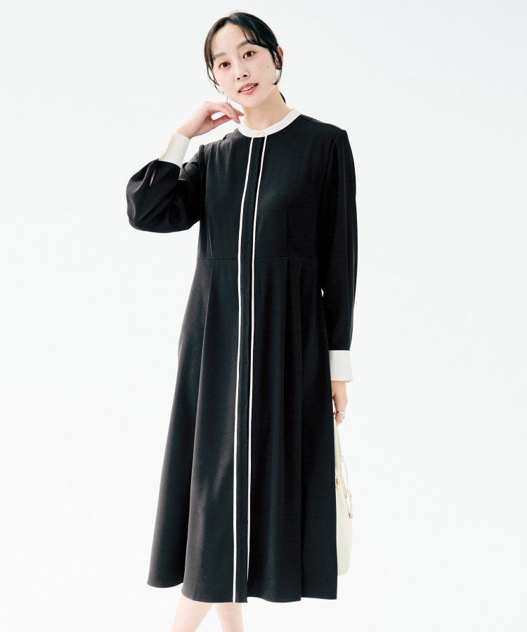 UNTITLED バイカラー ワンピース アンタイトル ワンピース・ドレス その他のワンピース・ドレス ブラック【送料無料】