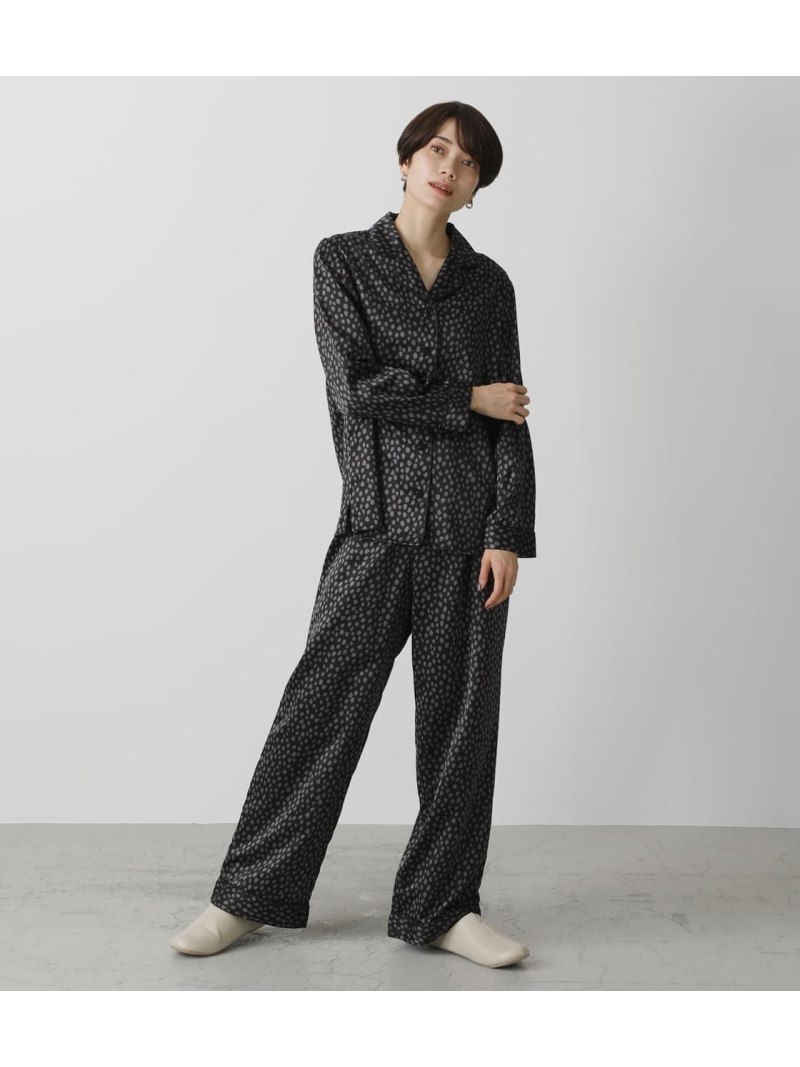 【SALE／50%OFF】AZUL by moussy T/H SATIN L/S PAJAMAS アズールバイマウジー インナー・ルームウェア その他のインナー・ルームウェア ブラック ベージュ ホワイト