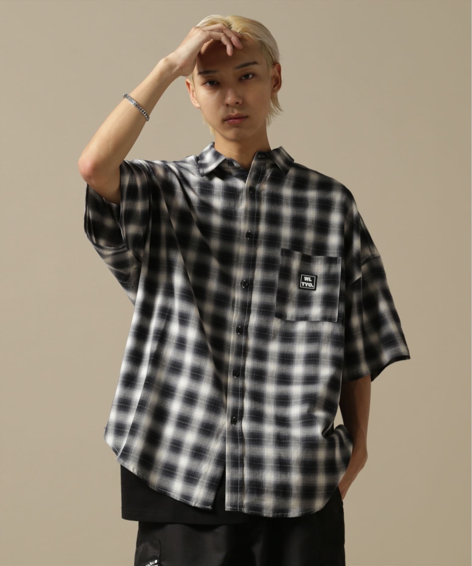 LHP WHITELAND/OWL/OMBRE CHECK S/S SHIRT エルエイチピー トップス シャツ・ブラウス レッド グリーン イエロー ホワイト