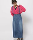 ニコアンド 服 レディース niko and ... [niko and ...JEANS 2024SS] サスペンダーエッグスカート ニコアンド スカート ロング・マキシスカート ブルー【送料無料】