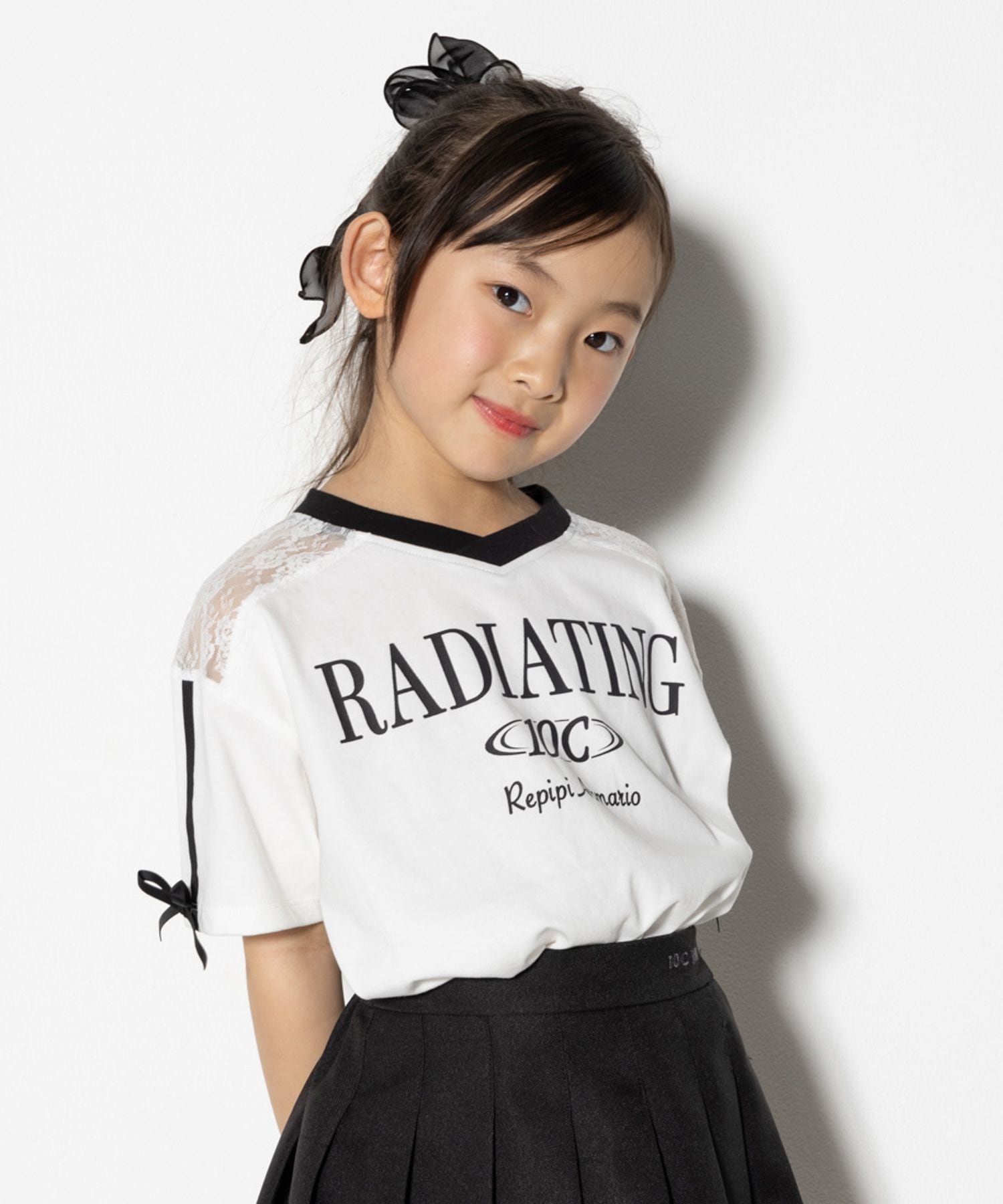 【SALE／27%OFF】10C REPIPI 【10C REPIPI】【接触冷感】レースGAMETシャツ レピピアルマリオ トップス カットソー・Tシャツ ピンク ブラック ホワイトのサムネイル