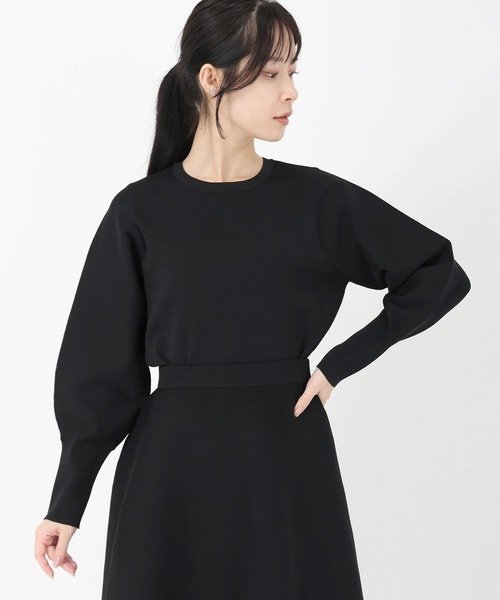 STRAWBERRY-FIELDS メタル釦アクセントニット ストロベリーフィールズ トップス ニット レッド ブラック【送料無料】