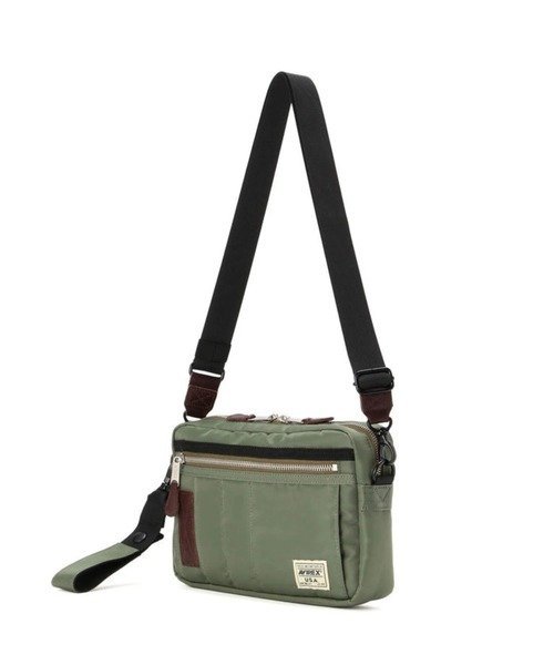SELECT BRANDS AVIREX/アヴィレックス FLIGHI NYLON BOX SHOULDER ジャックローズ バッグ ショルダーバッグ カーキグリーン ブラック【送料無料】
