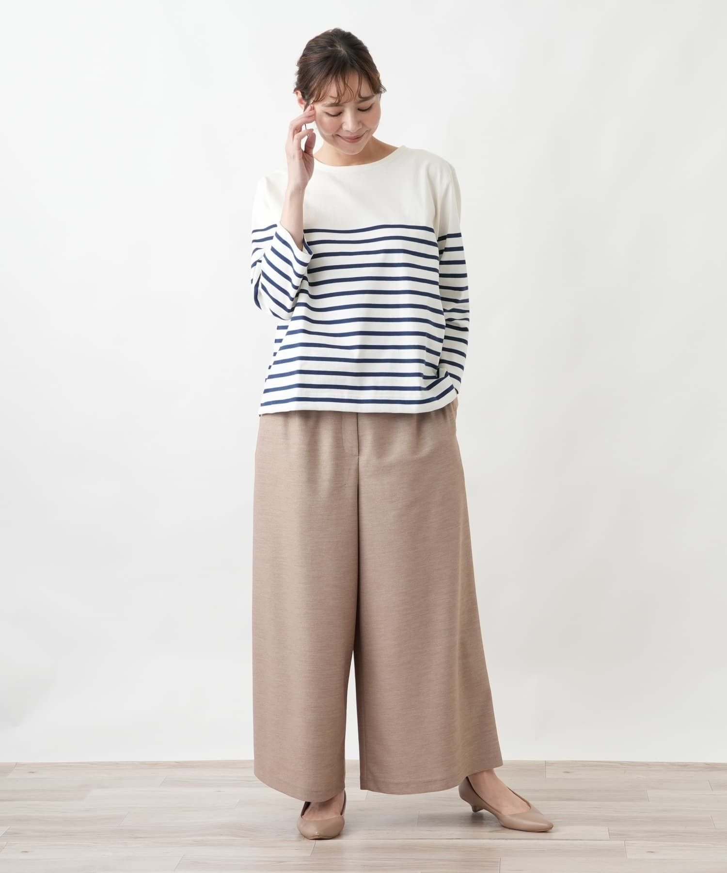 Leilian PLUS HOUSE 【店頭人気】カットソー【Le minor】 レリアン プラスハウス トップス カットソー・Tシャツ ブラウン ネイビー