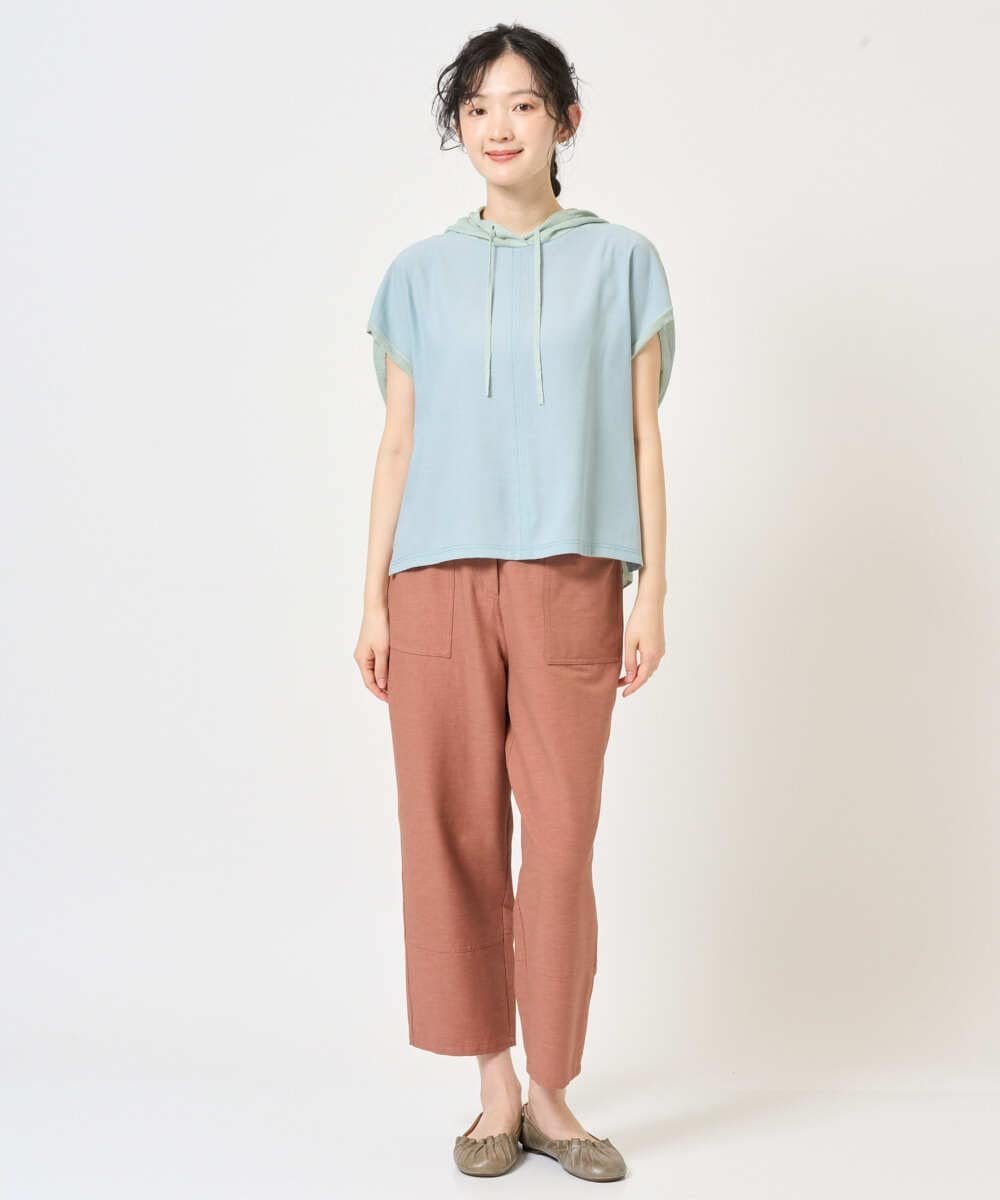 [洗える]リネンナイロンソフトシアーニット ジャンニロジュディーチェ トップス ニット ネイビー グリーン