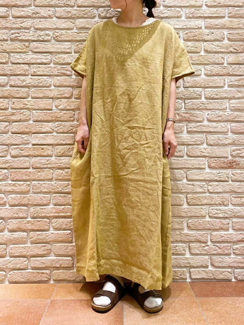【SALE／71%OFF】Samansa Mos2 Samansa Mos2/リネン後ろ編み上げワンピース サマンサモスモス ワンピース・ドレス その他のワンピース・ドレス イエロー ホワイト ブルー グレー パープル ベージュのサムネイル