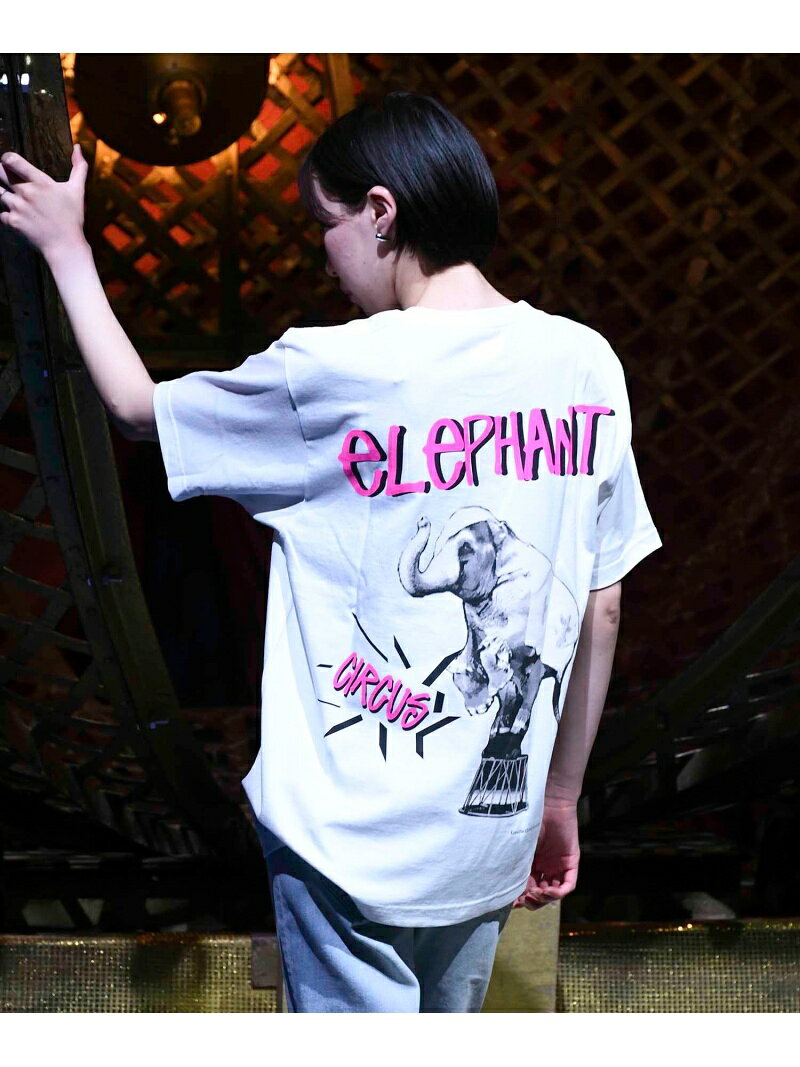 Johnbull Private labo 【木下大サーカス*JOHNBULL】コラボTシャツ(BACK ELEPHANT) ジョンブルプライベートラボ トップス カットソー・Tシャツ ホワイト