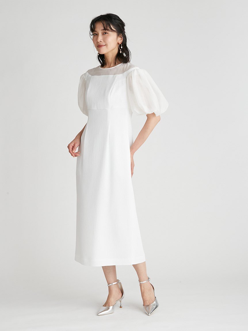 CELFORD パフスリーブタイトワンピース セルフォード ワンピース・ドレス ドレス ホワイト ブラック ネイビー【送料無料】のサムネイル